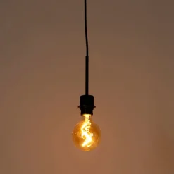 Moderne hanglamp zwart zonder kap - Combi 1