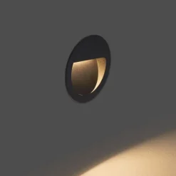 Moderne inbouw wandlamp zwart incl. LED IP65 - Gem