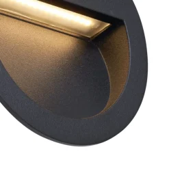 Moderne inbouw wandlamp zwart incl. LED IP65 - Gem