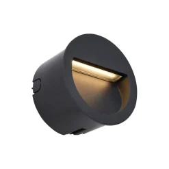 Moderne inbouw wandlamp zwart incl. LED IP65 - Gem