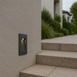 Moderne inbouw wandlamp zwart 7cm incl. LED IP65 - Trem