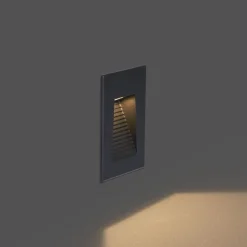 Moderne inbouw wandlamp zwart 7cm incl. LED IP65 - Trem