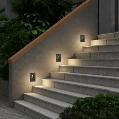 Moderne inbouw wandlamp zwart 7cm incl. LED IP65 - Trem