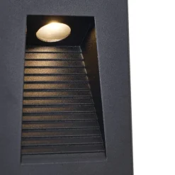 Moderne inbouw wandlamp zwart 7cm incl. LED IP65 - Trem