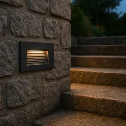 Moderne inbouw wandlamp zwart 11,5cm incl. LED IP65 - Trem