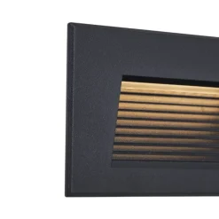 Moderne inbouw wandlamp zwart 11,5cm incl. LED IP65 - Trem