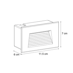 Moderne inbouw wandlamp zwart 11,5cm incl. LED IP65 - Trem