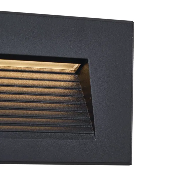 Moderne inbouw wandlamp zwart 11,5cm incl. LED IP65 - Trem