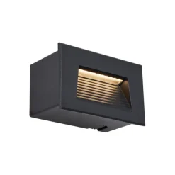 Moderne inbouw wandlamp zwart 11,5cm incl. LED IP65 - Trem