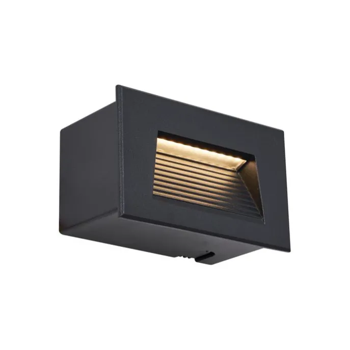Moderne inbouw wandlamp zwart 11,5cm incl. LED IP65 - Trem