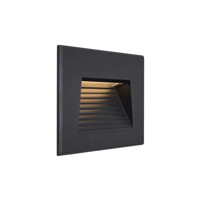 Moderne inbouw wandlamp zwart 11,5cm incl. LED IP65 - Trem