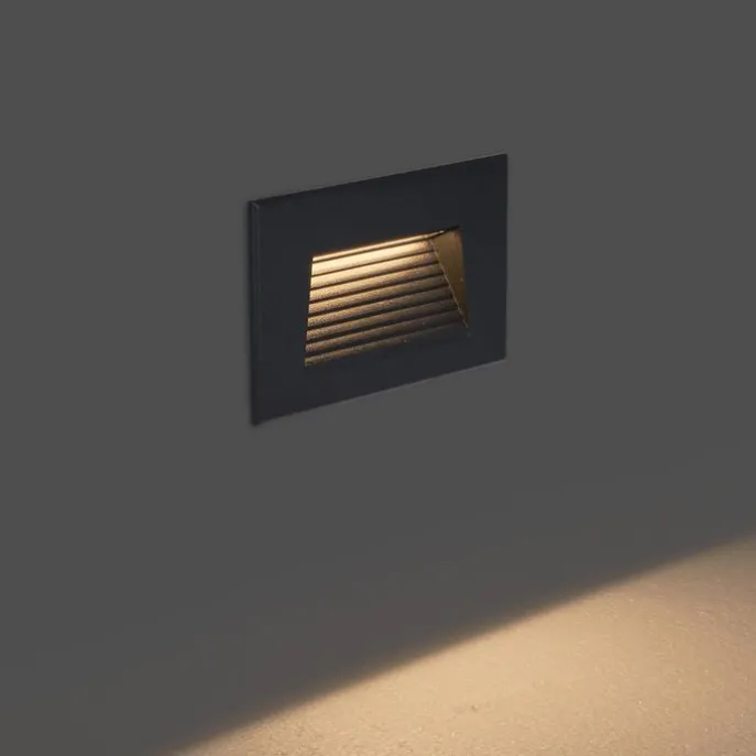 Moderne inbouw wandlamp zwart 11,5cm incl. LED IP65 - Trem