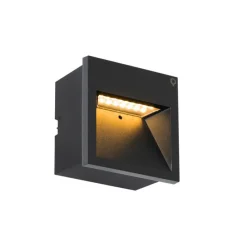Moderne inbouw wandlamp zwart incl. LED - Gem 2