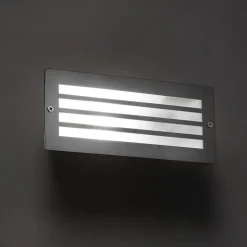 Moderne inbouwlamp staal IP44 - Hurricane