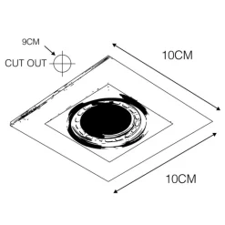 Moderne inbouwspot aluminium draai- en kantelbaar GU10 50mm - Qure
