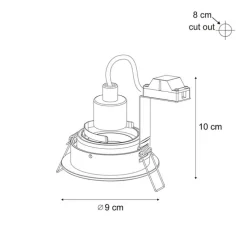 Moderne inbouwspot beige GU10 50mm draai- en kantelbaar - Chuck