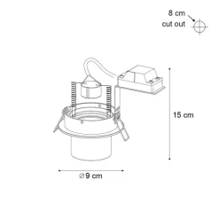 Moderne inbouwspot beige GU10 50mm rond kantelbaar - Installa