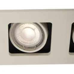 Moderne inbouwspot beige GU10 50mm draai- en kantelbaar 2-lichts - Qure