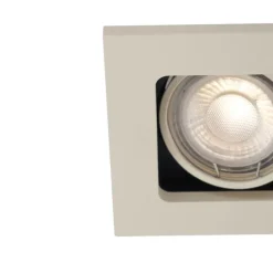 Moderne inbouwspot beige GU10 50mm draai- en kantelbaar 2-lichts - Qure