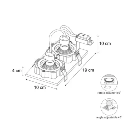 Moderne inbouwspot beige GU10 50mm draai- en kantelbaar 2-lichts - Qure