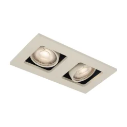 Moderne inbouwspot beige GU10 50mm draai- en kantelbaar 2-lichts - Qure