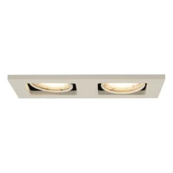 Moderne inbouwspot beige GU10 50mm draai- en kantelbaar 2-lichts - Qure