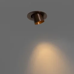 Moderne inbouwspot donkerbrons GU10 35mm rond kantelbaar - Installa