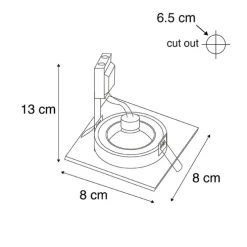 Moderne inbouwspot goud vierkant IP44 - Xena