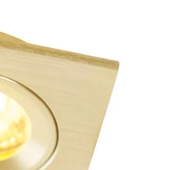 Moderne inbouwspot goud vierkant IP44 - Xena