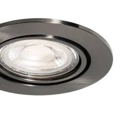 Moderne inbouwspot gunmetal GU10 50 mm rond kantelbaar - Cisco