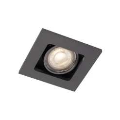 Moderne inbouwspot gunmetal GU10 50mm vierkant kantelbaar - Qure