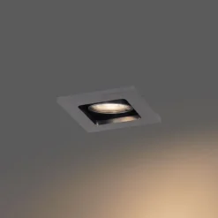 Moderne inbouwspot gunmetal GU10 50mm vierkant kantelbaar - Qure