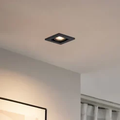 Moderne inbouwspot gunmetal GU10 50mm vierkant kantelbaar - Qure