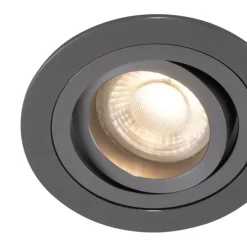 Moderne inbouwspot gunmetal GU10 50mm rond kantelbaar - Rondoo