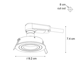 Moderne inbouwspot gunmetal GU10 50mm rond kantelbaar - Rondoo