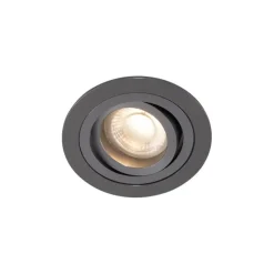 Moderne inbouwspot gunmetal GU10 50mm rond kantelbaar - Rondoo