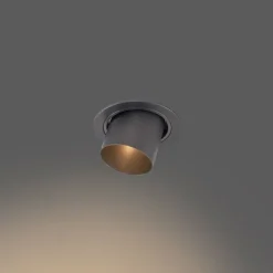 Moderne inbouwspot gunmetal GU10 50mm rond kantelbaar - Installa