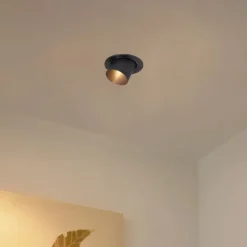 Moderne inbouwspot gunmetal GU10 50mm rond kantelbaar - Installa