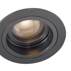 Moderne inbouwspot gunmetal GU10 50mm rond kantelbaar - Chuck