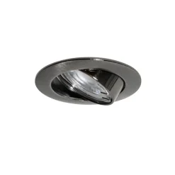 Moderne inbouwspot gunmetal GU10 50 mm rond kantelbaar - Edu