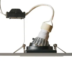 Moderne inbouwspot staal met zwart draai- en kantelbaar - Carree