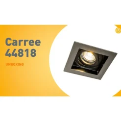 Moderne inbouwspot staal met zwart draai- en kantelbaar - Carree