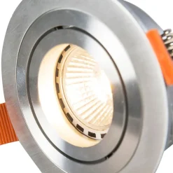 Moderne inbouwspot staal draai- en kantelbaar - Rondoo