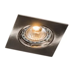 Moderne inbouwspot staal kantelbaar set van 10 - Edu