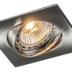 Moderne inbouwspot staal kantelbaar set van 10 - Edu