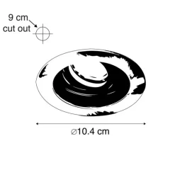 Moderne inbouwspot staal met zwart draai- en kantelbaar - Rondoo