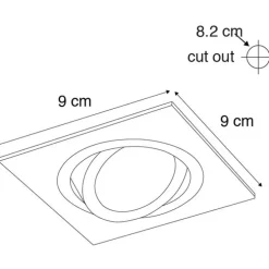 Moderne inbouwspot staal kantelbaar GU10 50mm - Lock 1