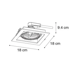 Moderne inbouwspot wit 18 cm verstelbaar - Artemis 111