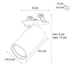 Moderne inbouwspot wit GU10 50mm - Chels