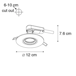 Moderne inbouwspot wit GU10 50mm - Buco